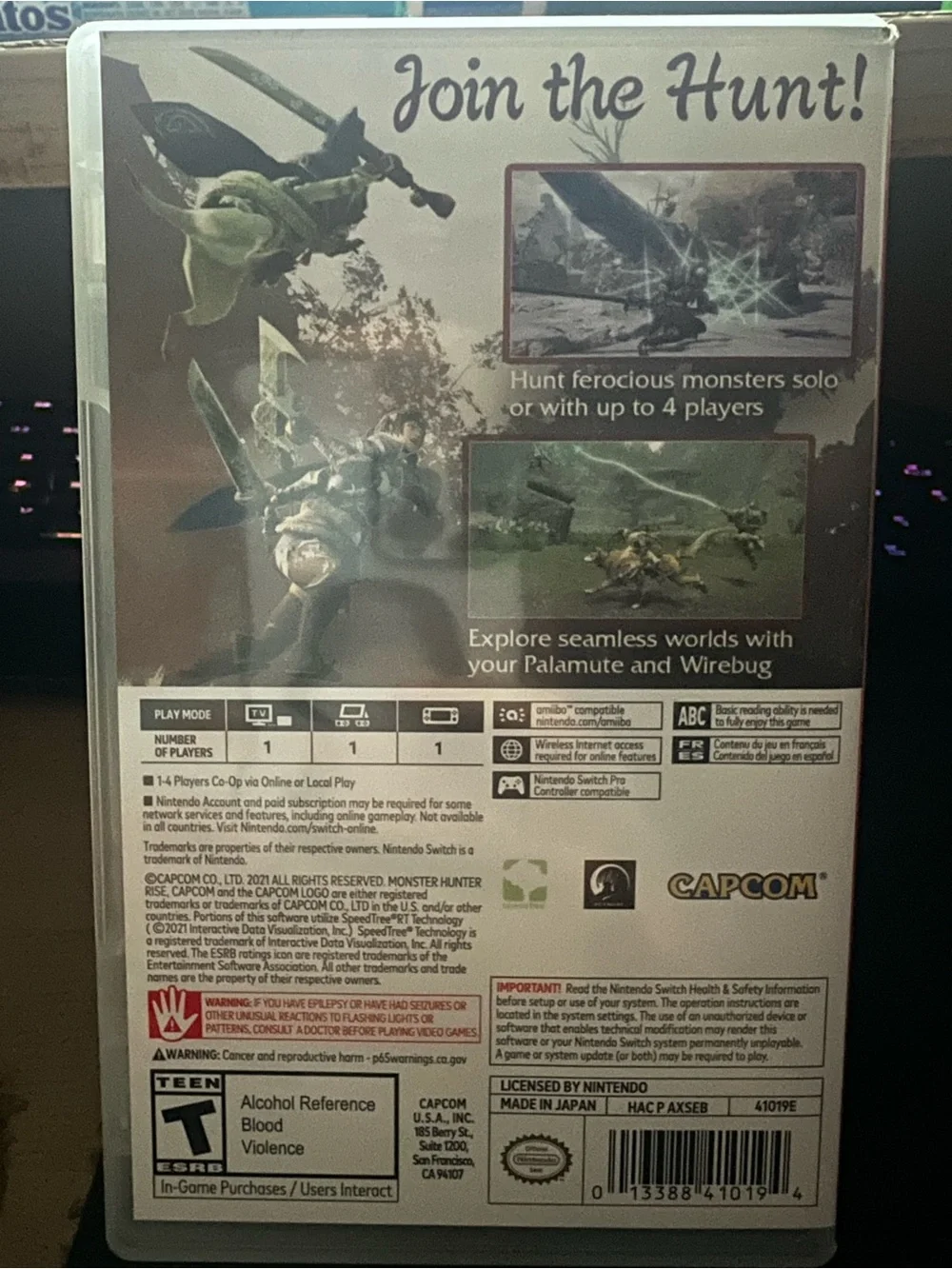 Monster Hunter Rise (Nintendo Switch) - CAPCOM - Black Case